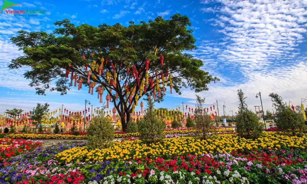 El parque en el tiempo de Festival de las Flores