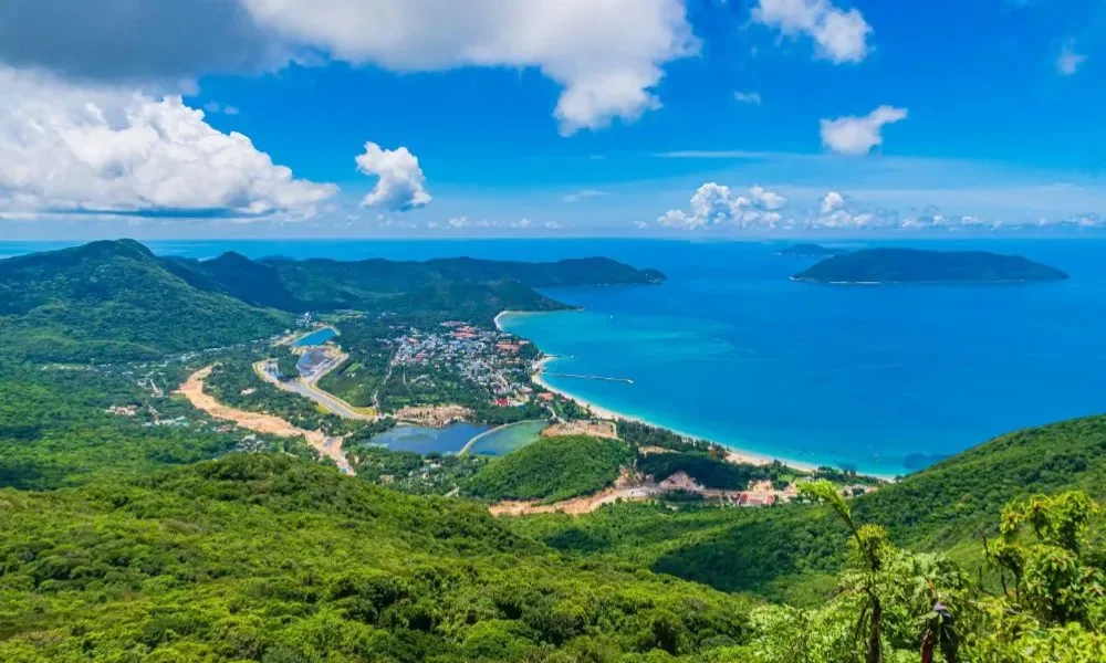 Paisaje de la isla de Con Dao desde arriba